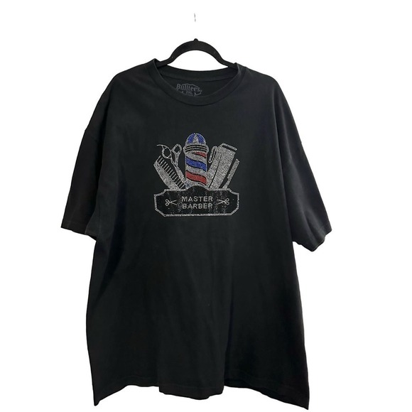 BullTees Rhinestone Bling Sparkle Master Barber Tee T-Shirt - 2XL - Picture 1 of 4